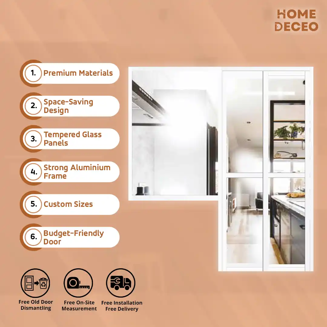 Aluminum Slide and Swing Kitchen glass door with window