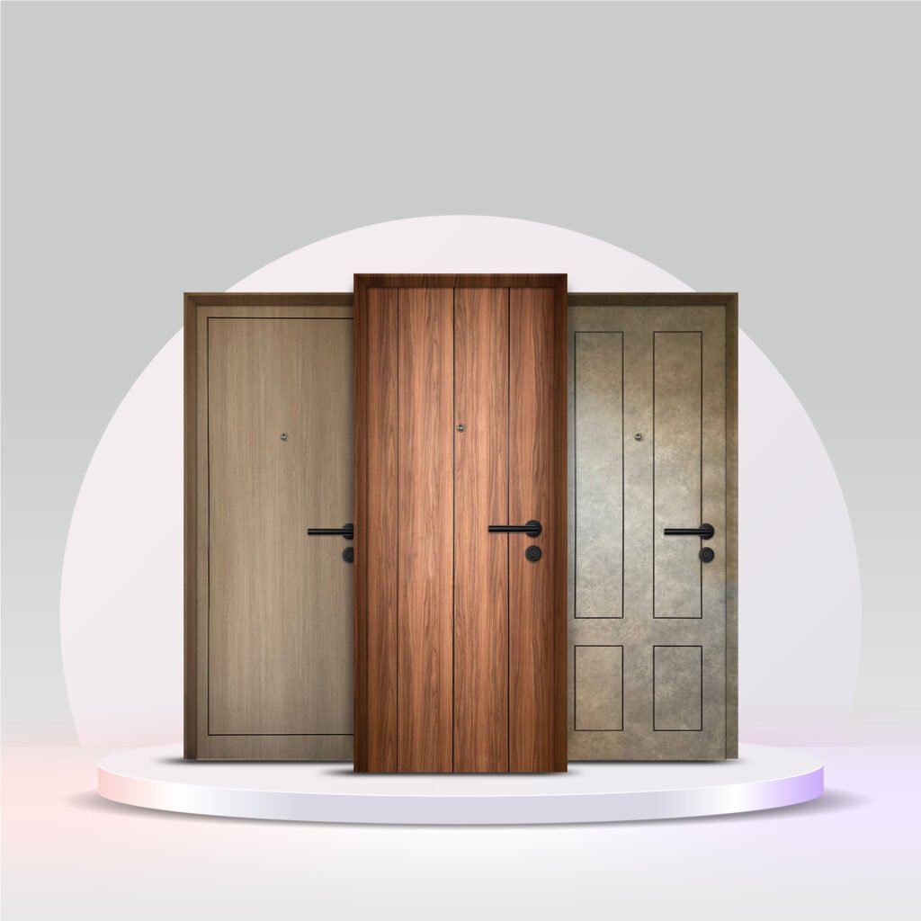 Groove Line Design Full-Solid-Laminate Main-Door