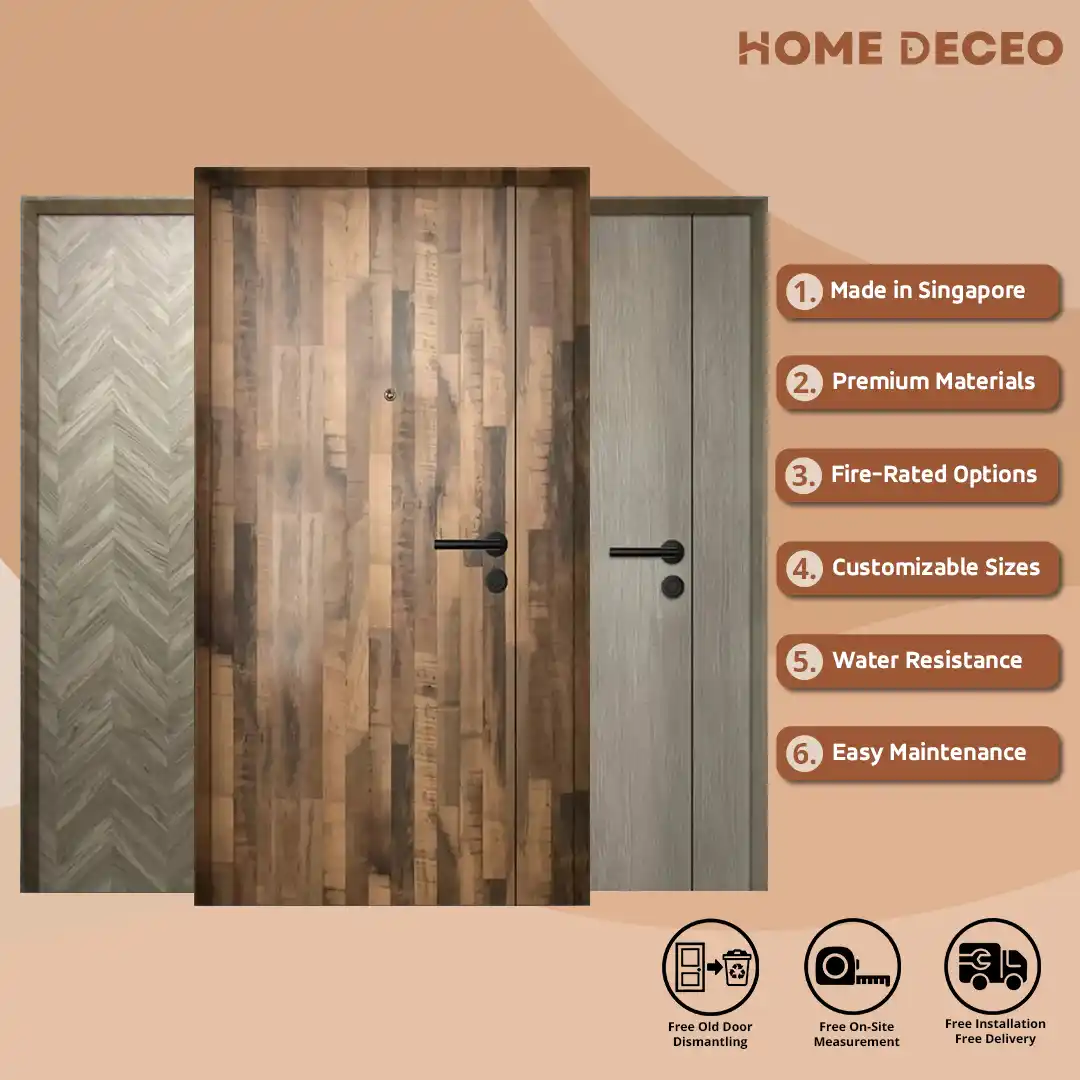 Single Tone Design Full Solid Laminate Main Door