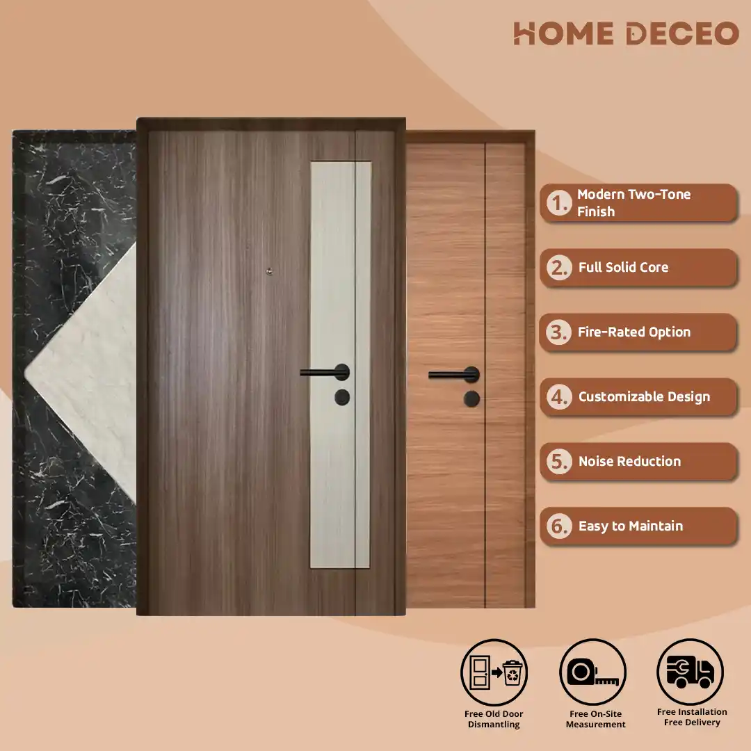 Two Tone Design Full Solid Laminate Main Door