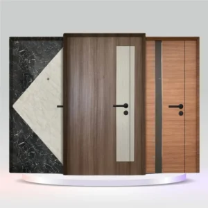 Two-Tone-Laminate-Main-Door-with-Stainless-steel-stripe-4x7ft