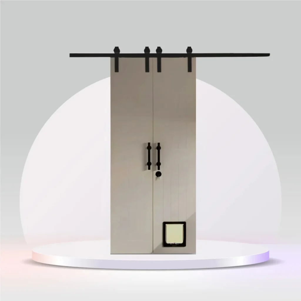 Wooden Sliding Door With Pet Hole
