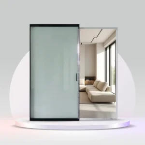 aluminum ghost sliding door with 8mm clear tempered glass