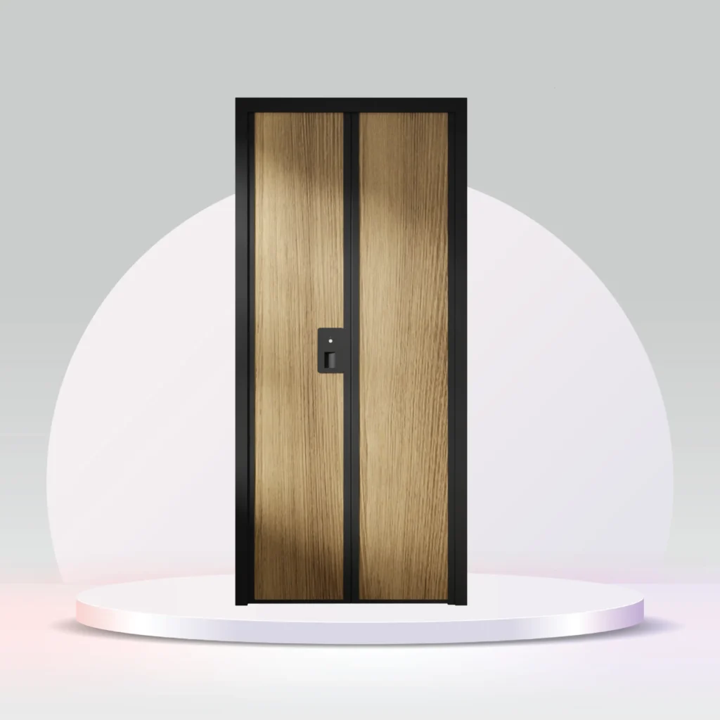 Alulux Aluminium Bi-Fold Toilet Door with black PVC panel -AF804