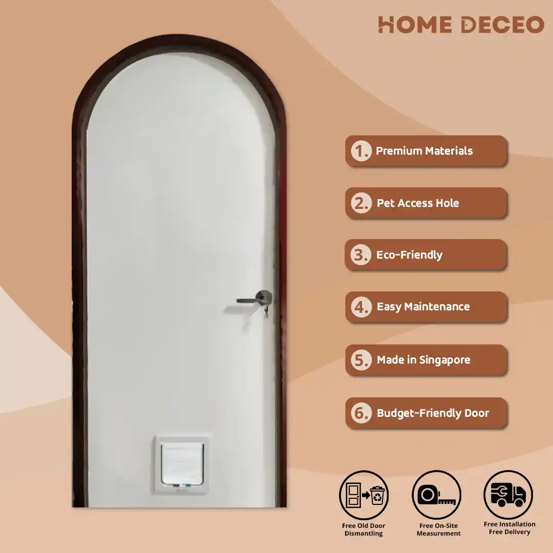 Arch Top Laminate Pet Friendly Bedroom Door