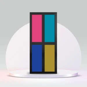 aluminium bi-fold toilet door black -hdc109