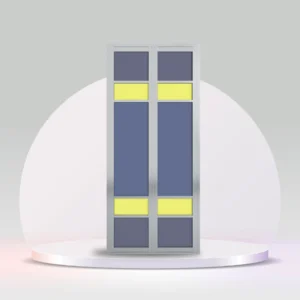 aluminium bi-fold toilet door silver-hdc155