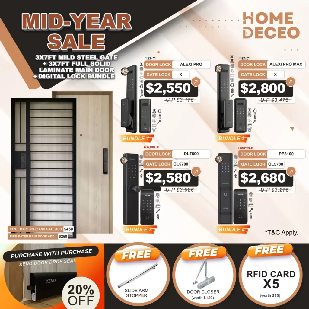mid year sale door, gate and xeno digital lock