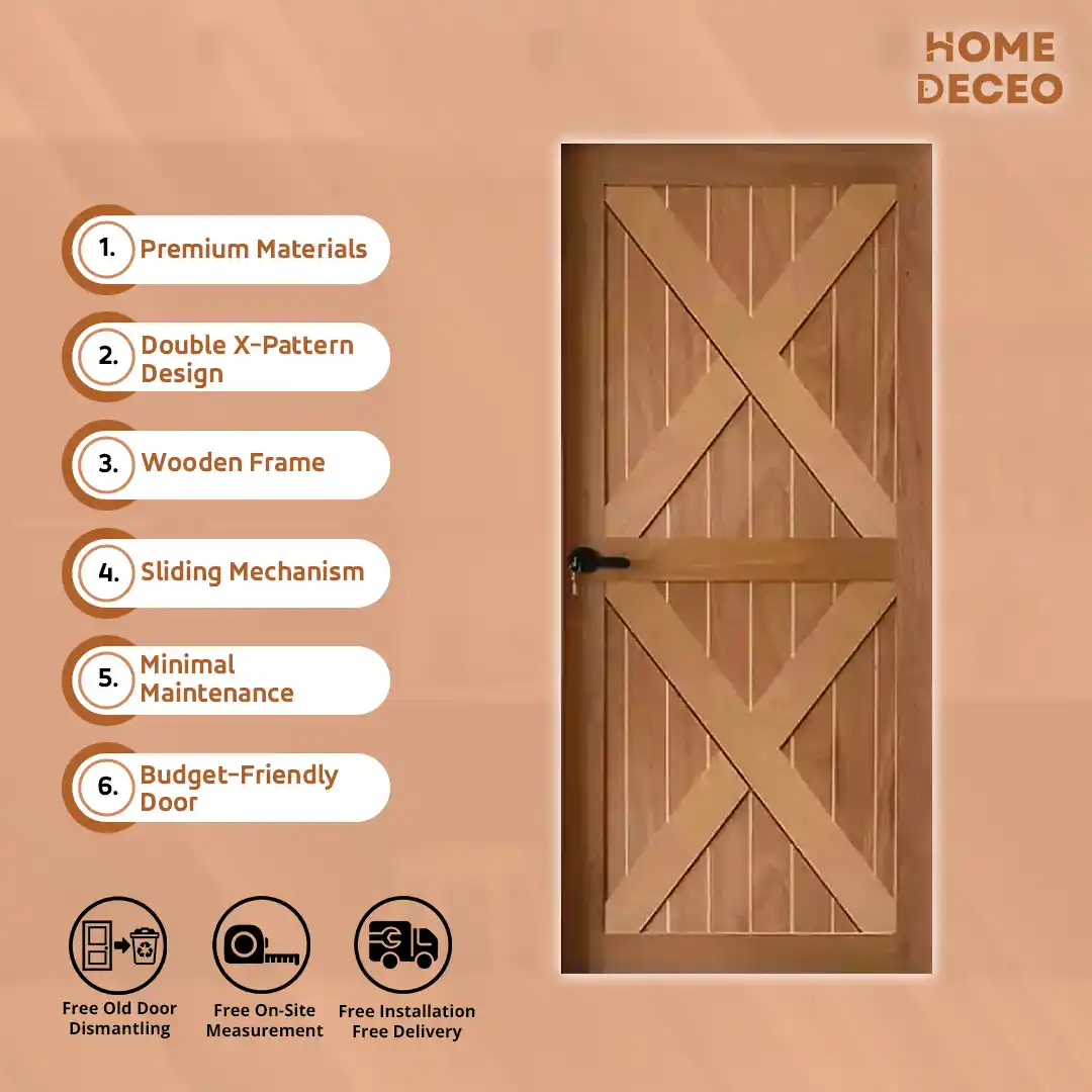 Framed Double X-Style Barn Door